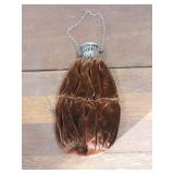 Vintage Brown Velvet Purse 9' - some wear on