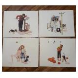 Norman Rockwell prints lot of 4 they are 10'×8