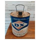 Vintage DX 5 Gal Oil Can 1/2 Full of Solvent