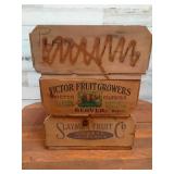 3 Wood Fruit Crates Victor Slayman