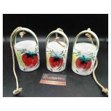 3 Strawberry Clay Hanging Pots Italy
