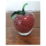 Red Apple Glass Paperweight