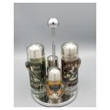 CONDIMENT SET - SALT, PEPPER AND 2 LARGER BOTTLES