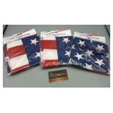 *NEW* POLYESTER AMERICAN FLAG 3' x 5' - SET OF 3
