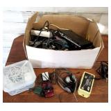 LARGE BOX OF ELECTRONIC CORDS HEADPHONES, CELL