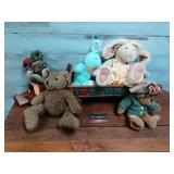 Plush Bears Rabbits & Wood Wagon