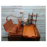 Lot of Home Decor Basket - Corner Shelf