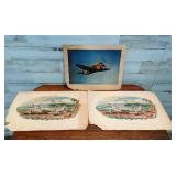 3 Vintage P-47 Thunderbolt Prints