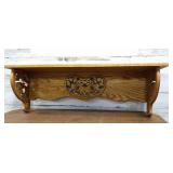 BEAUTIFUL 31' CARVED OAK WALL SHELF