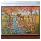 Vintage Deer & Moose Stitch 3D print 25'×19'