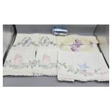 Embroidered Linens-Table Runner, Pillow Cases
