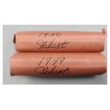 1949 1950 Wheat Pennies Rolls