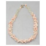Pink Coral Braided Necklace