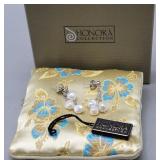 Silver 925 Honora Collection Earrings & Pouch