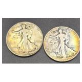 1944S & 1945D Walking Liberty Silver Half Dollars