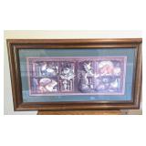 Framed Cat Art 15x28