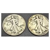 1939 & 1939D Walking Liberty Silver Half Dollars