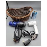 Pair of Hair Dryers & Basket