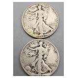 1944D 1947D Walking Liberty Half Dollars Silver