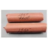 Wheat Pennies Rolls 1957 1955