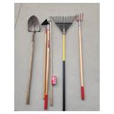 Yard Tools Lot  Rake Shovel