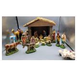 Chalkware Nativity Scene Collapsible Many