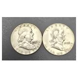 1952S & 1957 Franklin Half Dollars