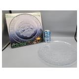 Anchor Hocking Santa Platter & Snowflake Platter