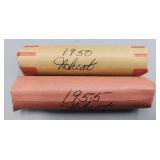 Wheat Pennies Rolls 1950 1955