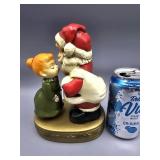 Santa & Girl Musical Ceramic Figurines Santa