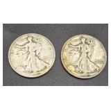 1947D & 1943S Walking Liberty Silver Half Dollars