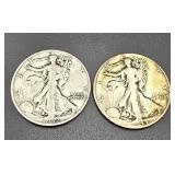 1942S & 1944D Walking Liberty Silver Half Dollars