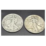 1941S & 1940 Walking Liberty Silver Half Dollars
