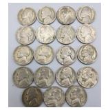 19 Silver War Time Nickels 35%