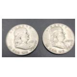 1951A & 1954D Franklin Half Dollars