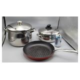 Pot 8 Qt, 4Qt Steamer Pot w/Lids & Frying Pan