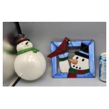 Large Glass Snowman * WIndow Decor