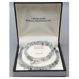 Silver 925 Sisters Genuine Flourite Necklace