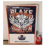 2019 Blake Shelton Metal Concert Sign 12"ï¿½18"