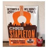 2017 Chris Stapleton Concert Sign 12"ï¿½18"