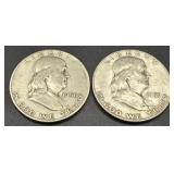 1950D & 1951D Franklin Half Dollars