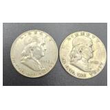 1951 & 1952 Franklin Half Dollars