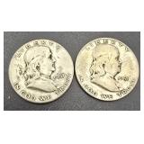 1951 & 1951S Franklin Half Dollars