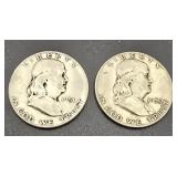 1950D & 1951S Franklin Half Dollars