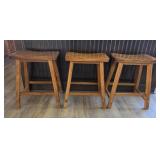 Barstools Set of 3 19" L  24" H  14" W