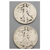 1936S & D Walking Liberty Silver Half Dollars
