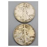 1943S & D Walking Liberty Half Dollars Silver