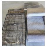 Pair of Dog Cages & Dog Beds 30x48