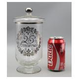 Silver Trimmed 25th Anniversary Clear Glass C