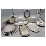Silverplate Trays, Bowls, Baby Frame & More